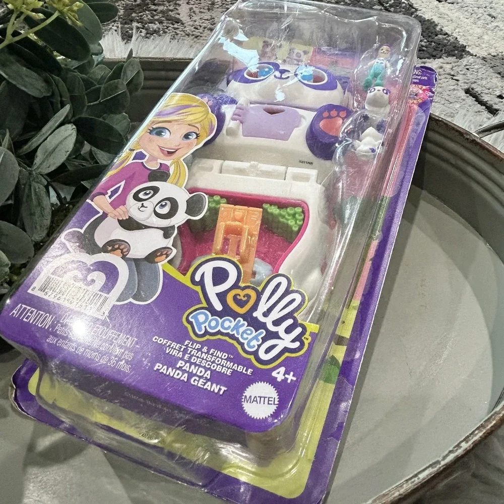 Polly Pocket Flip & Find Panda Bear Dual Play Surfaces Compact Playset SEALED!